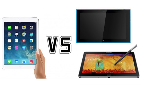 Apple iPad Air vs.  Samsung Galaxy Note 10.1 vs. Nokia Lumia 2520